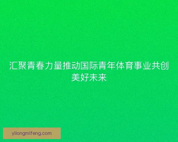 汇聚青春力量推动国际青年体育事业共创美好未来