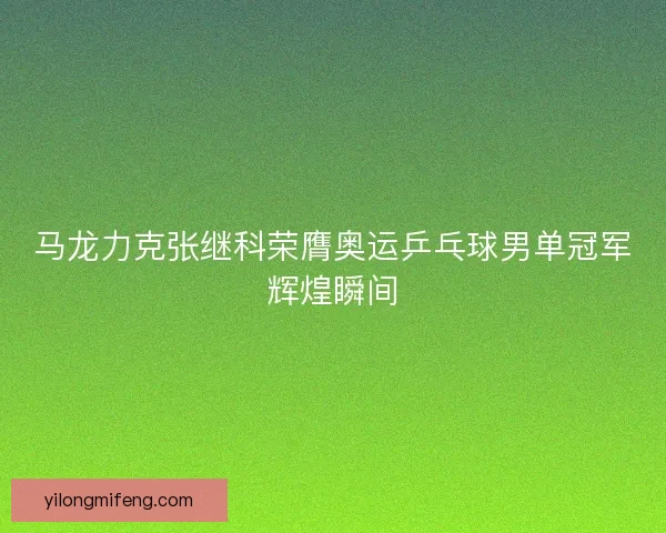 马龙力克张继科荣膺奥运乒乓球男单冠军辉煌瞬间